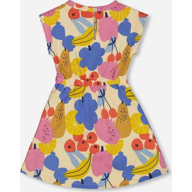 French Terry Dress, Fruits On Yellow Background - Dresses - 3