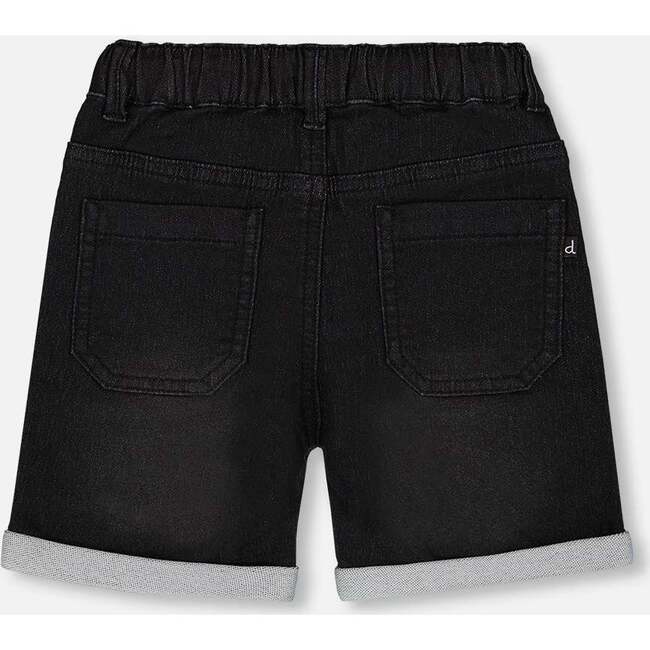 French Terry Denim Short, Black Jeans - Shorts - 3