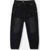 French Terry Denim Jogger Pant, Black Jeans - Pants - 1 - thumbnail