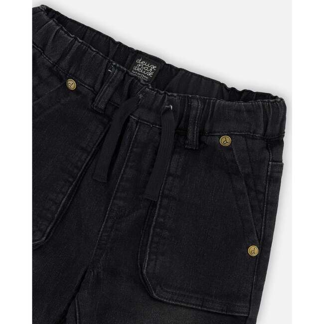 French Terry Denim Jogger Pant, Black Jeans - Pants - 4