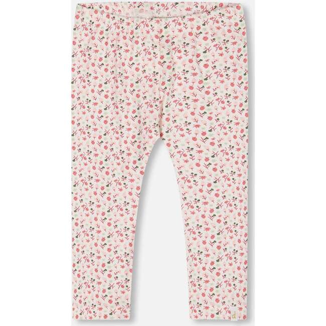 Capri Legging, Small Flowers On Cream Background