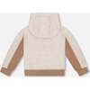 French Terry Color Block Pullover Hoodie Sweatshirt, Beige And Off-White - Sweatshirts - 3