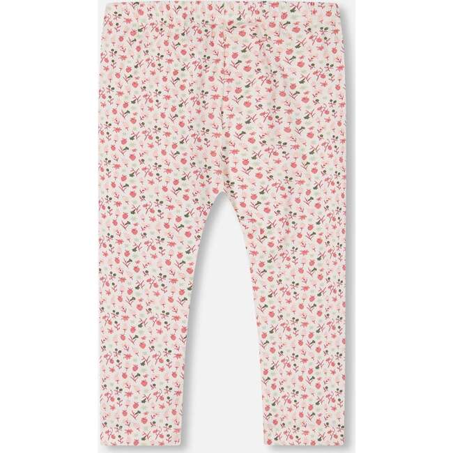 Capri Legging, Small Flowers On Cream Background - Leggings - 3