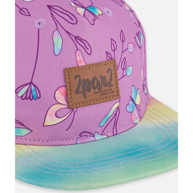 Cap, Old Mauve And Multicolored Butterflies - Hats - 6