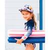 Cap, Navy And Yellow And Pink Flowers - Hats - 3