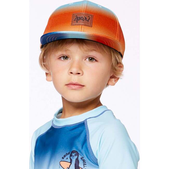 Cap, Navy Blue, Turquoise, And Orange - Hats - 4