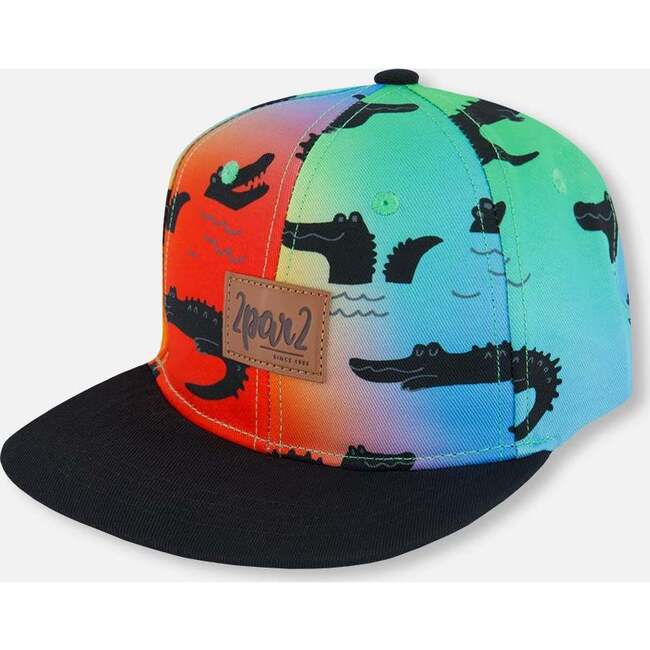 Cap, Black And Multicolored Crocodiles