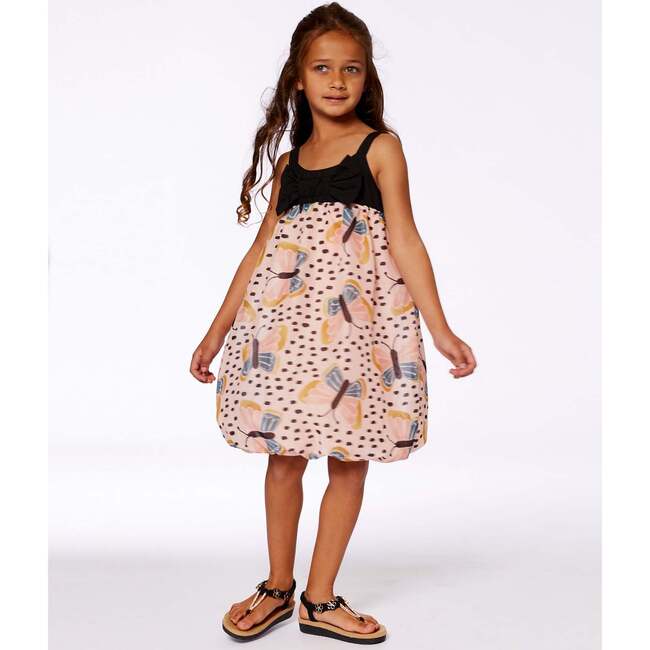 Bubble Dress, Black And Pink Butterflies - Dresses - 4