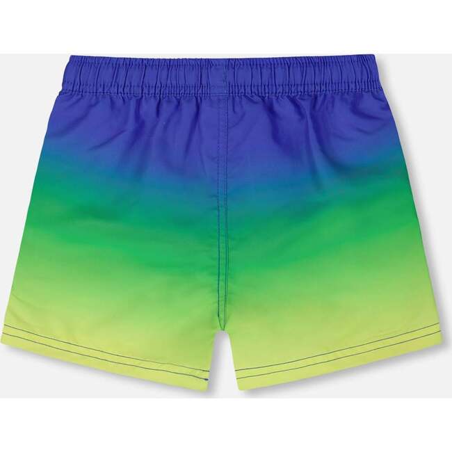 Boys Swim Trunks, Blue/Lime Gradient - Swim Trunks - 4