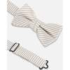 Bow Tie, Light Taupe Striped - Bowties & Ties - 4
