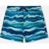 Boardshorts, Blue Wave And Black - Swim Trunks - 1 - thumbnail