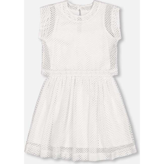 Bi-Material Mesh And Organic Cotton Dress, Snow White