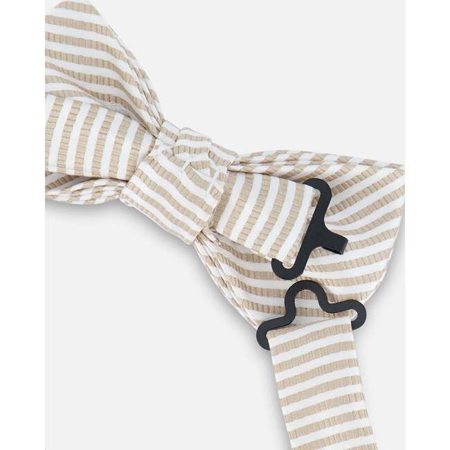 Bow Tie, Light Taupe Striped - Bowties & Ties - 5