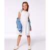 Bi-Material Mesh And Organic Cotton Dress, Snow White - Dresses - 2