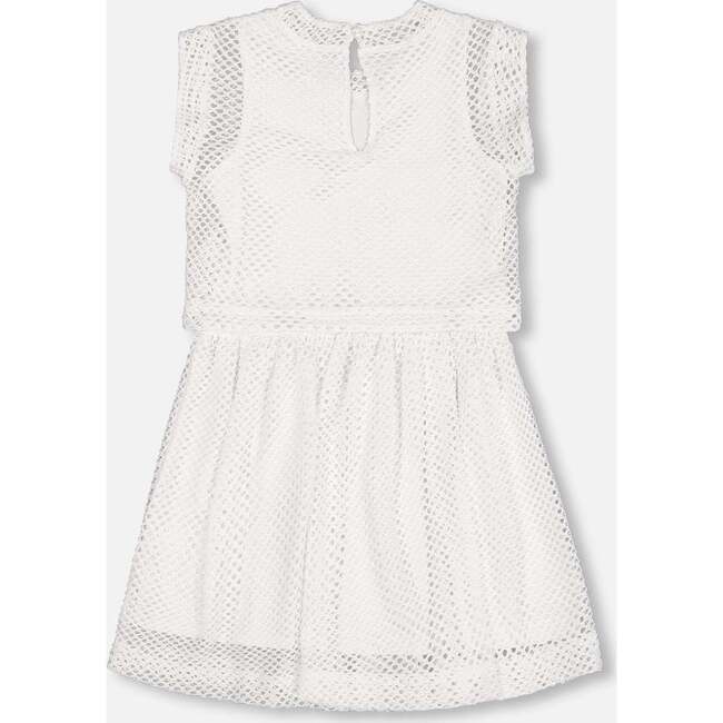 Bi-Material Mesh And Organic Cotton Dress, Snow White - Dresses - 3