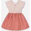 Bi-Material Dress With Top, Small Flowers And Pink - Dresses - 3