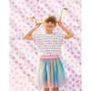 Bi-Material Dress With Mesh Skirt, Multicolored Tie Dye And White - Dresses - 2