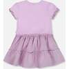 Bi-Material Dress With Ruffle Gingham Skirt, Lilac And White - Dresses - 3