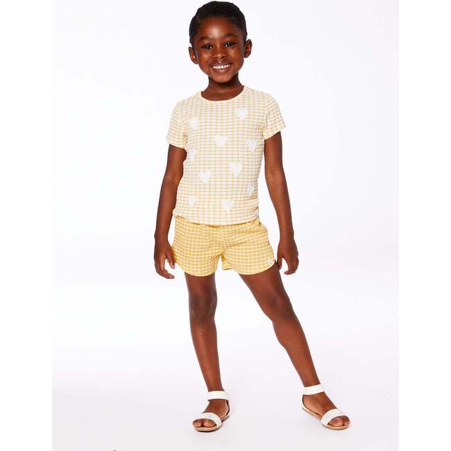 Crinkle Short, Pale Yellow And White - Shorts - 2
