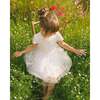 Bi-Material Dress With Glitter Hearts Skirt, Snow White - Dresses - 2