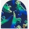 Beanie Hat, Blue And Green Dino On Navy - Hats - 1 - thumbnail