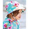 Beach Sun Hat, Turquoise And Pink Flowers - Hats - 2