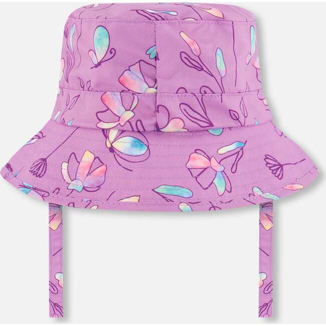 Beach Sun Hat, Old Mauve And Multicolored Butterflies - Hats - 3