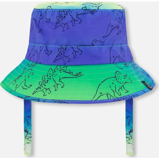 Beach Hat, Vibrant Blue And Green Dino - Hats - 1