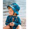 Beach Hat, Orange Sloths On Navy Blue - Hats - 2