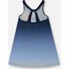 Beach Dress, Yellow, Pink Flowers On Navy Blue Background - Dresses - 3