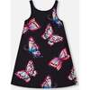 Beach Dress, Black And Multicolored Butterflies - Dresses - 1 - thumbnail