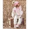 Baby One-Piece Sherpa Mid-Season Outerwear, Off-White And Pale Pink - Jackets - 2