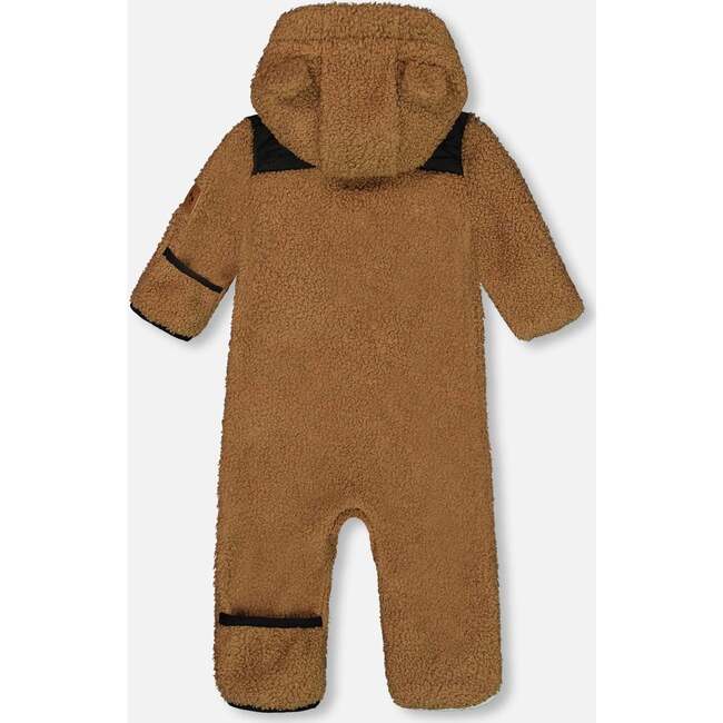 Baby One-Piece Sherpa Mid-Season Outerwear, Tan And Black - Jackets - 4