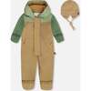 Baby Mid-Season One-Piece Outerwear With Hat, Pale Green, Sage, And Tan - Jackets - 1 - thumbnail