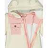 Baby One-Piece Sherpa Mid-Season Outerwear, Off-White And Pale Pink - Jackets - 6