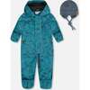 Baby Mid-Season One-Piece Outerwear With Hat, Blue And Gray - Jackets - 1 - thumbnail