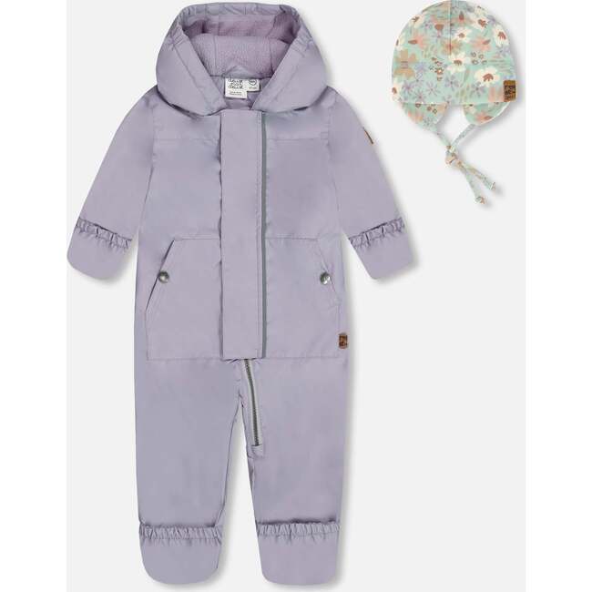 Baby Mid-Season One-Piece Outerwear With Hat, Lilac