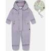 Baby Mid-Season One-Piece Outerwear With Hat, Lilac - Jackets - 1 - thumbnail