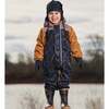 Baby Mid-Season One-Piece Outerwear With Hat, Beige Animals On Black Background - Jackets - 2