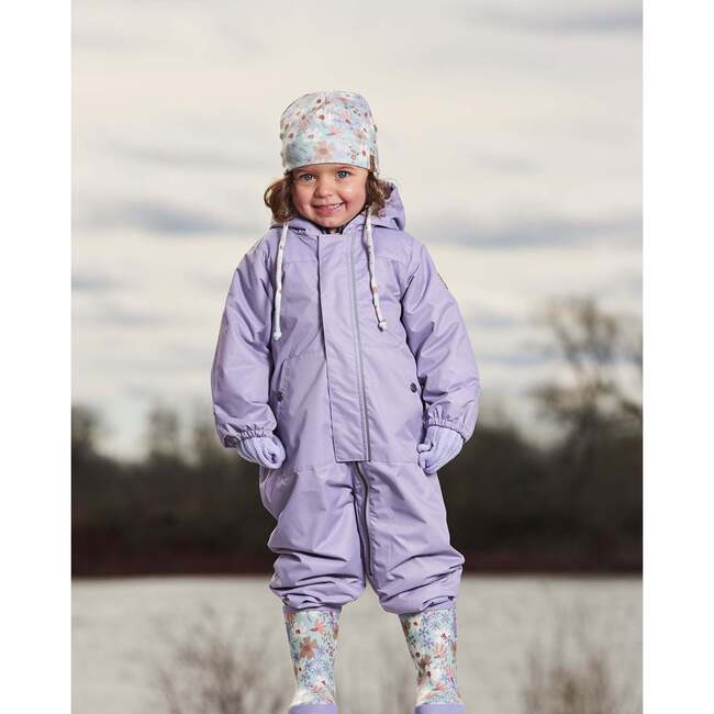 Baby Mid-Season One-Piece Outerwear With Hat, Lilac - Jackets - 2