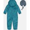 Baby Mid-Season One-Piece Outerwear With Hat, Blue And Gray - Jackets - 3