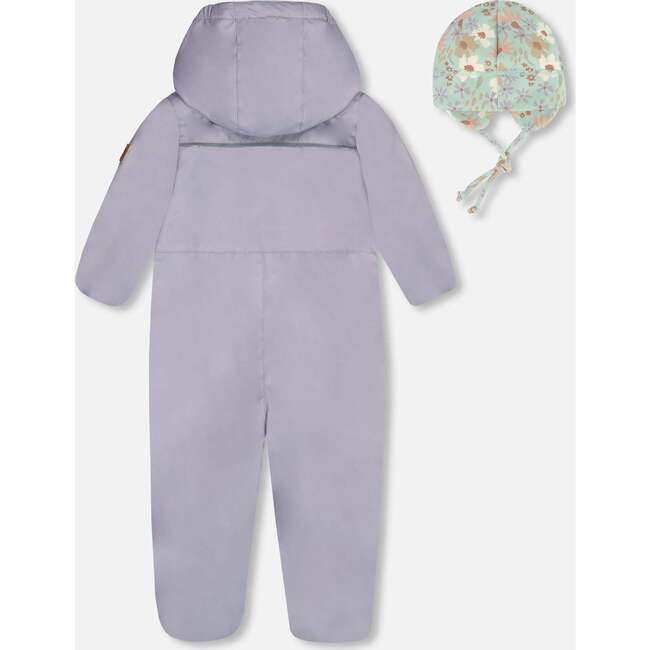 Baby Mid-Season One-Piece Outerwear With Hat, Lilac - Jackets - 3