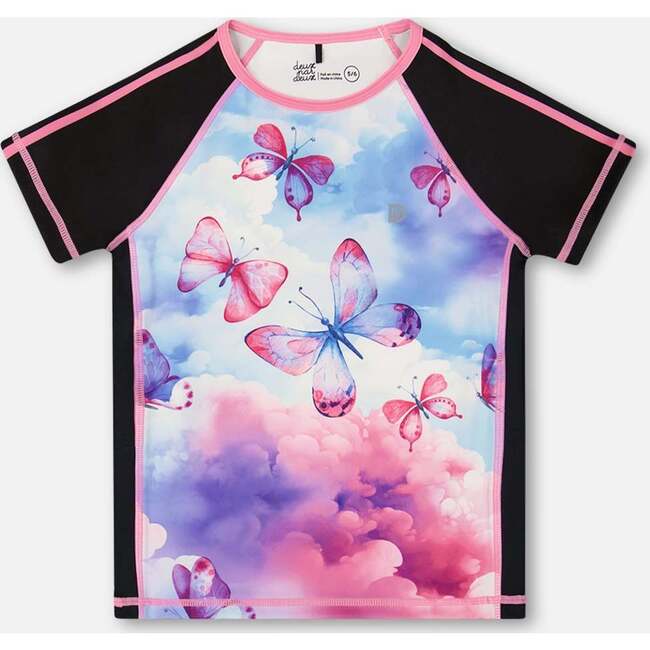 Athletic Top, Pink, Black And Butterfly
