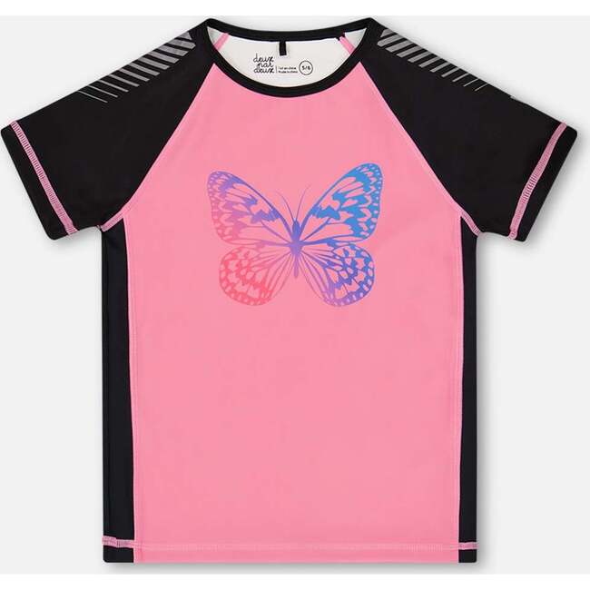 Athletic Top, Pink And Butterflies Printed