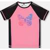 Athletic Top, Pink And Butterflies Printed - T-Shirts - 1 - thumbnail
