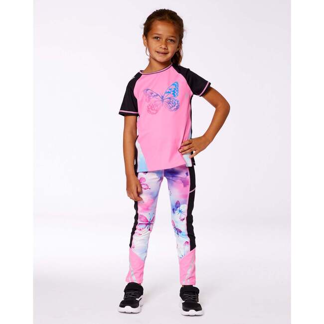 Athletic Top, Pink And Butterflies Printed