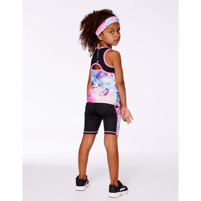 Athletic Tank Top, Black With Butterflies Printed - T-Shirts - 2