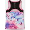 Athletic Tank Top, Black With Butterflies Printed - T-Shirts - 3