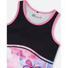 Athletic Tank Top, Black With Butterflies Printed - T-Shirts - 4