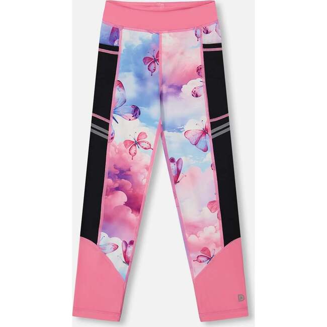Athletic Leggings, Pink, Blue And Butterflies